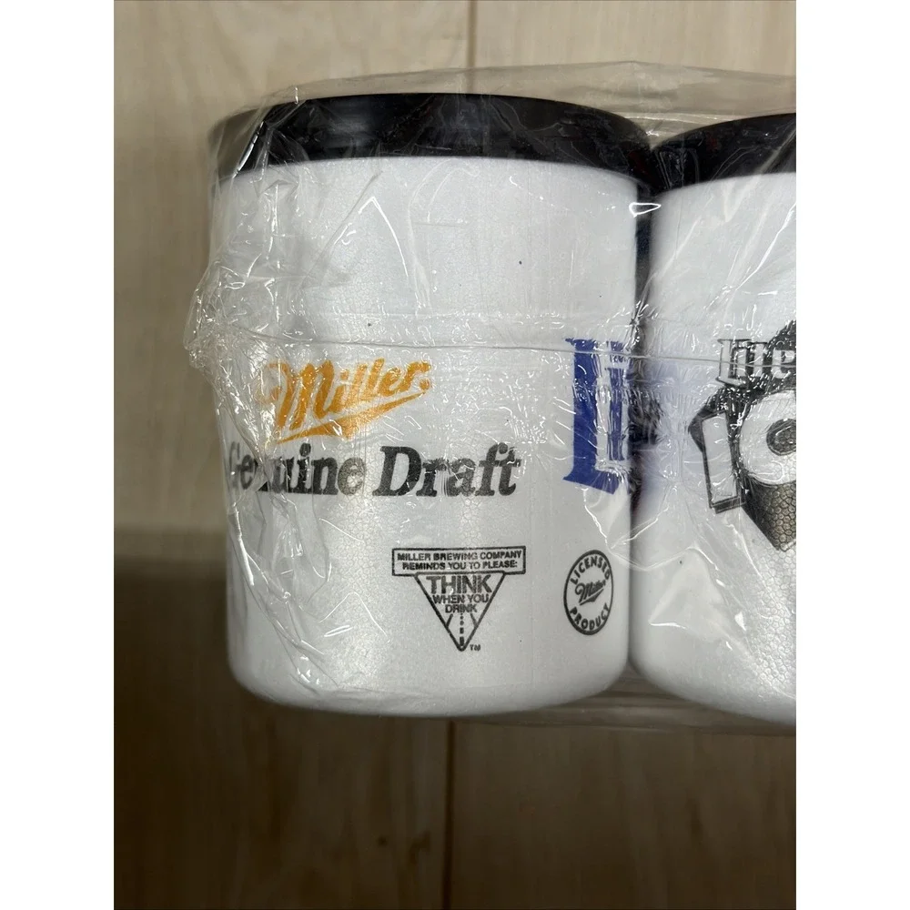Vintage Miller Lite Styrofoam Beer Can Koozie Lot of 4  coozie light foam Lifoam